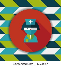 Medicine nurses flat icon with long shadow