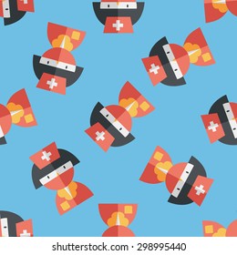 Medicine nurses flat icon seamless pattern background