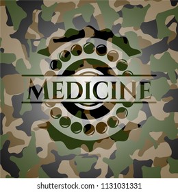 Medicine on camouflaged texture