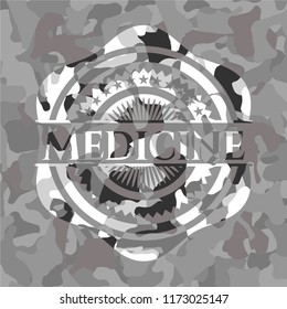 Medicine on grey camouflage pattern