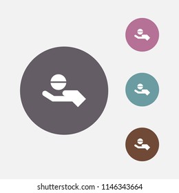 medicine on hand vector icon illustration