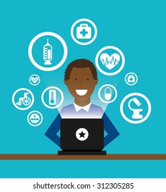 medicine online design, vector illustration eps10 graphic 