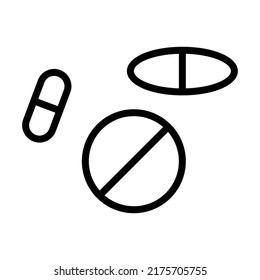 Ilustración vectorial de iconos de esquema de medicina