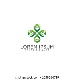 medicine owl logo template vector download plus icon