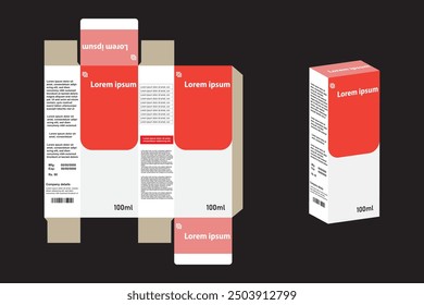 Medicine package box vector icon, Box design vector illustration, healthcare medicine Packaging design Template vector, Medicine package box design for cosmetic, Hair, Skin, lotion. Packaging box icon
