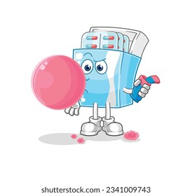 the medicine package chewing gum vector. cartoon character