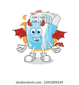 the medicine package demon with wings character. cartoon mascot vector