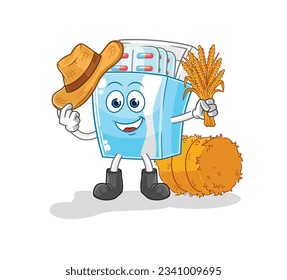 the medicine package farmer mascot. cartoon vector