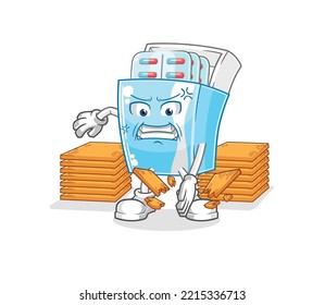 the medicine package karate mascot. cartoon vector