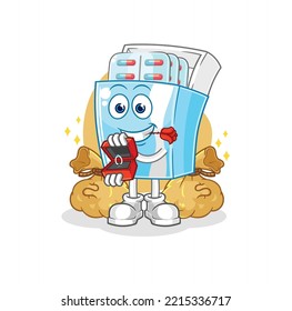 das Arzneimittel-Paket mit Ring. Cartoon-Maskottvektor