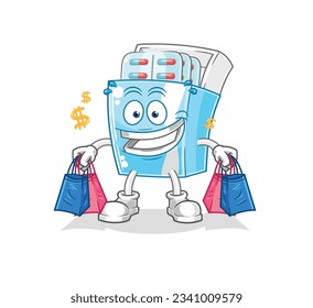 the medicine package shoping mascot. cartoon vector