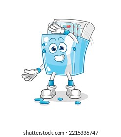 the medicine package stretching character. cartoon mascot vector