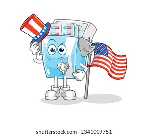 the medicine package uncle sam character. cartoon mascot vector