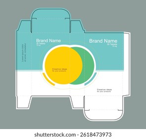Medizinische Verpackungskastenidee, Verpackungsvorlagenkonzept, Vorlage für geschäftliche Zwecke, platzieren Sie Ihren Text und Ihre Logos und können Sie drucken.