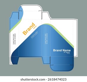 Ideia de caixa de embalagem de medicamentos, conceito de modelo de embalagem, modelo para fins comerciais, coloque seu texto e logotipos e pronto para ir para a impressão.