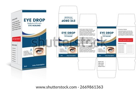 Medicine Packaging Design Template  Editable Carton Die-Cut Layout for Pharmaceutical, Cosmetic, Shampoo, Cream, Perfume, and Balm Products
