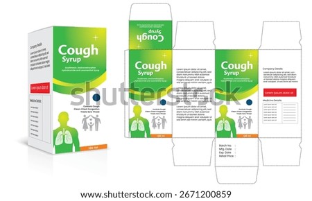 Medicine Packaging Design Template  Editable Carton Die Cut Layout for Pharmaceutical, Cosmetic, Shampoo, Cream, Perfume, and Balm Products