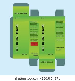 Medicine packaging design template. Product packaging design templates,  solution, face cream, cold cream, syrup, gel, cosmetics, body lotion package design.