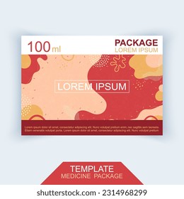 Medicine packaging template. Modern minimalist background pattern. Vector illustration.