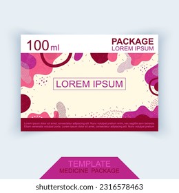 Medicine packaging template. Modern minimalist background pattern. Vector illustration.