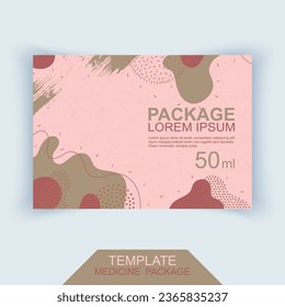 Medicine packaging template. Modern minimalist background pattern. Vector illustration.