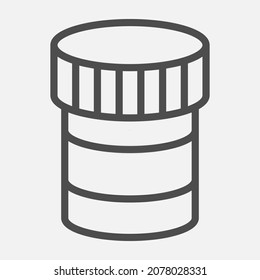 Medicine packaging vector icon isolated on white background.