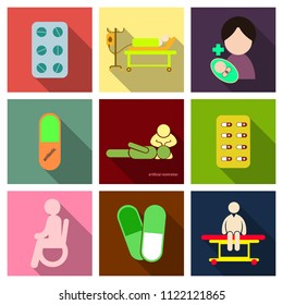 Medicine, pharmacy, hospital set of drugs with labels. Medication, pharmaceutics concept. Vector illustration