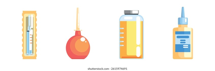Medicine and Pharmacy Medication for Healthcare Vector Set