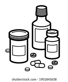 antibiotics bottle clipart black