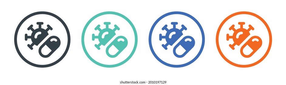 Medicine, pill for antiviral treatment icon vector illustration.