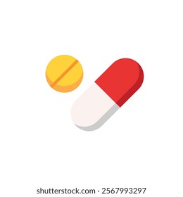 Medicine pill bottle icon flat vector design