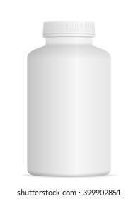 Medicine pill bottle on a white background.