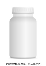 Medicine Pill Bottle On A White Background.