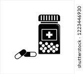 Medicine Pill And Bottle Vector Art Illustration