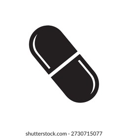 Medizin Pille Kapsel Schwarz Vektor Symbol Apotheke Symbol