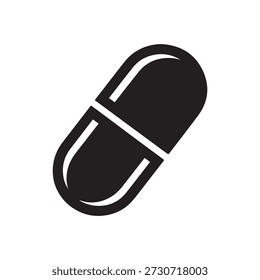 Medizin Pille Kapsel Schwarz Vektor Symbol Apotheke Symbol
