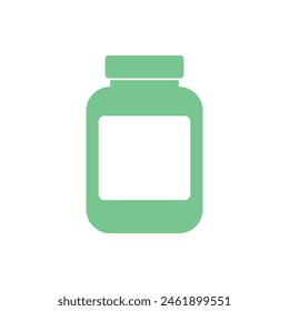 Medicine Pill Capsule Bottle Icon Vector Template