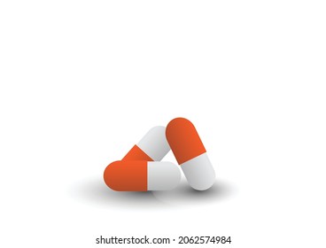 Medicine pill capsule isolate on white background