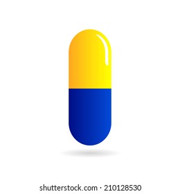 Medicine - pill or capsule vector icon on white background