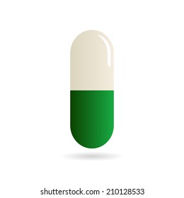 Medicine - pill or capsule vector icon on white background
