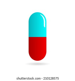 Medicine - pill or capsule vector icon on white background