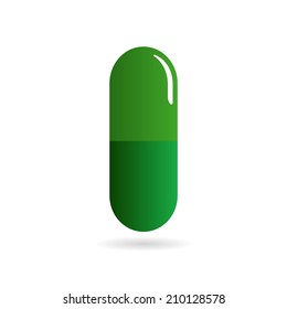 Medicine - pill or capsule vector icon on white background