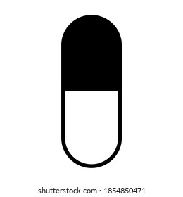 Medicine pill flat capsule icon. Vector sign isolated on white background. Pharmacy illustration