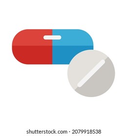 ilustración del vector del clipart plano de la píldora de medicina
