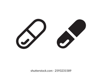 Medicine pill icon with check mark Vector