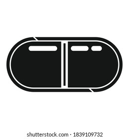 Medicine pill icon. Simple illustration of medicine pill vector icon for web design isolated on white background