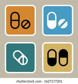 Medicine, Pill Icon Vector art  Illustration