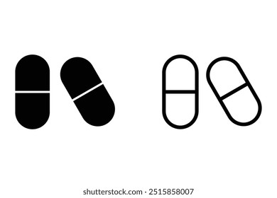 Medicine pill icon vector symbol