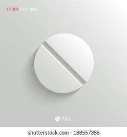Medicine pill icon - vector web illustration, easy paste to any background