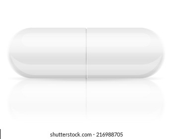 Medicine pill on a white background. Vector illustration.
